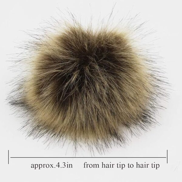 6PCS Faux Fur Pom Pom Balls with Snap Button for DIY Knitting Hat Accessories (Pure White) - Image 4