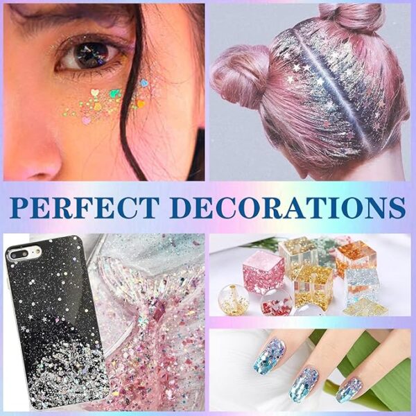 10g Laser Silver 3mm Star Glitter Sequins - Image 3