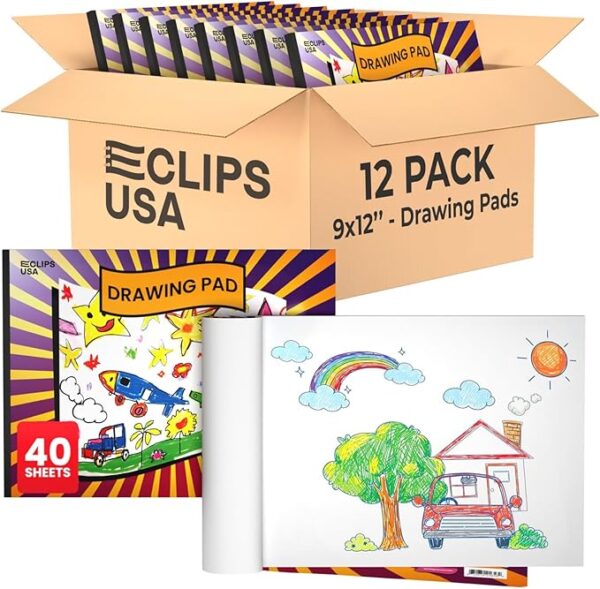 Toddler Drawing Pad: 9x12, 40 Sheets (12-Pack)