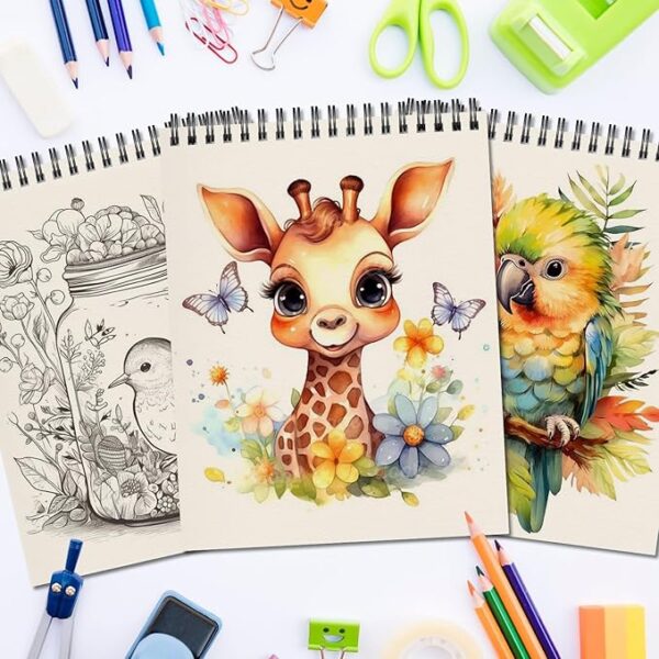10-Pack Spiral-Bound Sketch Books (5.5x8.5”, 300 Sheets) - Image 4