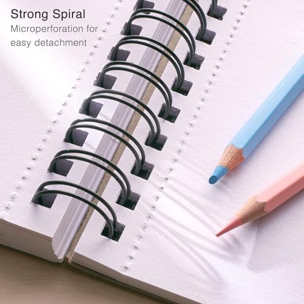 5.5x8.5” Sketch Book Set, 3-Pack (300 Sheets), 68lb Acid-Free Drawing Paper - Image 4