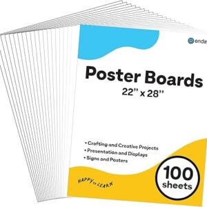 100pcs White Poster Boards: 22x28", Bulk (School/Art/Crafts)