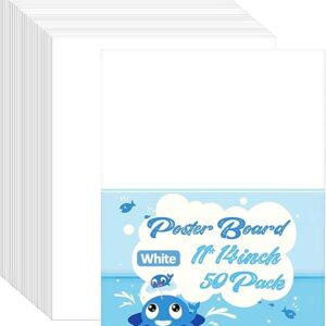 50-Pack White Poster Boards: 11x14", Heavyweight