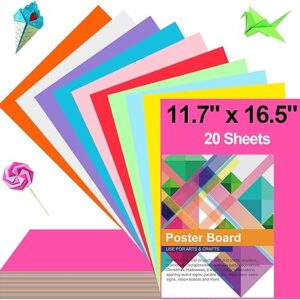 20pcs 11.7x16.5” Colorful Poster Boards – Bulk for School & Craft Projects
