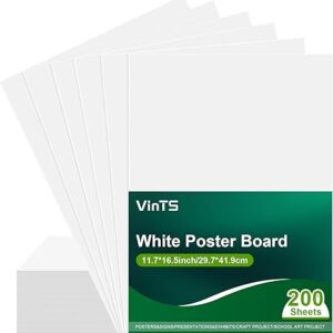 200pcs VinTS 11.7x16.5” White Poster Boards, 230G – Bulk for School, Crafts & Notices