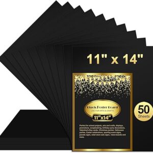 50pcs 11x14” Black Poster Boards – Bulk for School & Craft Projects