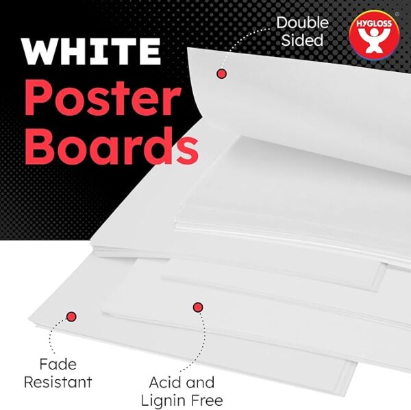 50-Pack 11x14” White Poster Boards, 10pt Thickness – Bulk for Projects & Crafts - Image 2