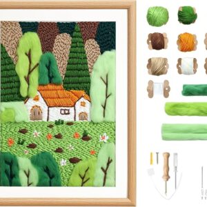 Punch Needle Kit for Adults – Embroidery Set with 16" Frame Wall Décor