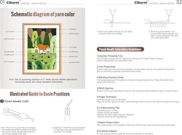 Punch Needle Kit for Adults – Embroidery Set with 16" Frame Wall Décor - Image 3