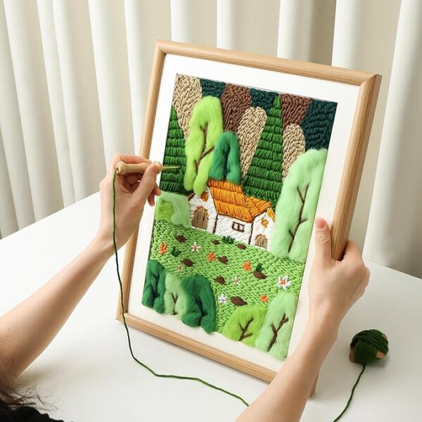Punch Needle Kit for Adults – Embroidery Set with 16" Frame Wall Décor - Image 4