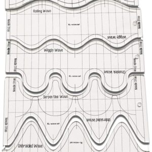 5pcs Wave Quilting Rulers and Templates Set