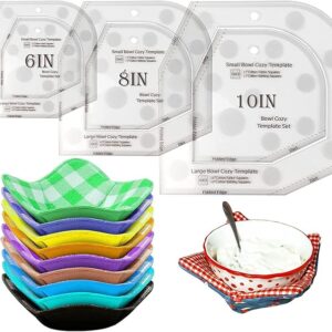 Bowl Cozy Template Ruler Set: 3 White Acrylic Quilting Templates