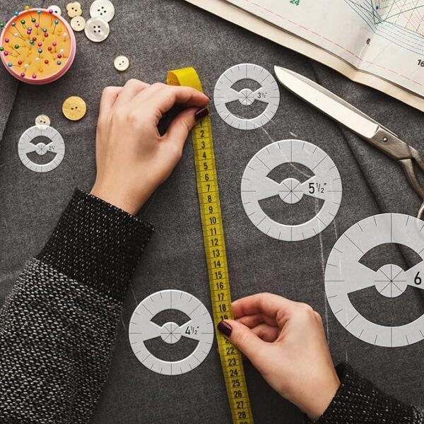 5pcs Circle Template Quilting Rulers: Clear Acrylic, 5 Sizes - Image 4