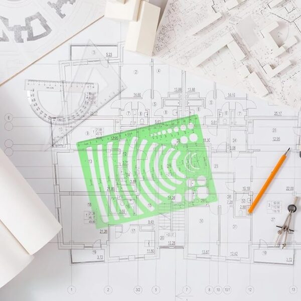 15pcs Drawing Template & Ruler Kit – Clear Plastic Stencils for Architecture & Design - Image 2