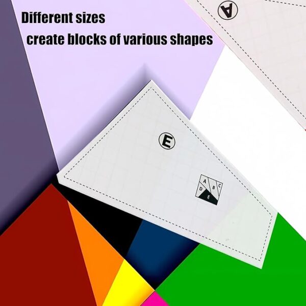 5 Pcs Plexiglass Quilting Rulers and Templates for Fabric Cutting - Image 4