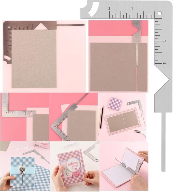 1pc 5-in-1 Book Cover Guide: Stainless Steel for Chipboard & Album Covers