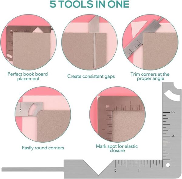 5-in-1 Book Cover Maker – Chipboard Covers, Ruler & Binding Tool - Image 4