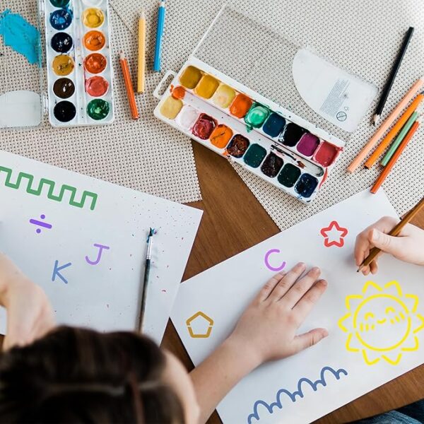 18pcs Alphabet & Number Tracing Stencils – Kids Writing Practice Kit - Image 3