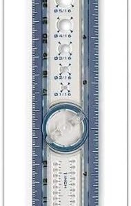 2-in-1 12in Ruler with Circle Templates – Innovative Learning Tool, Assorted Colors (36001)