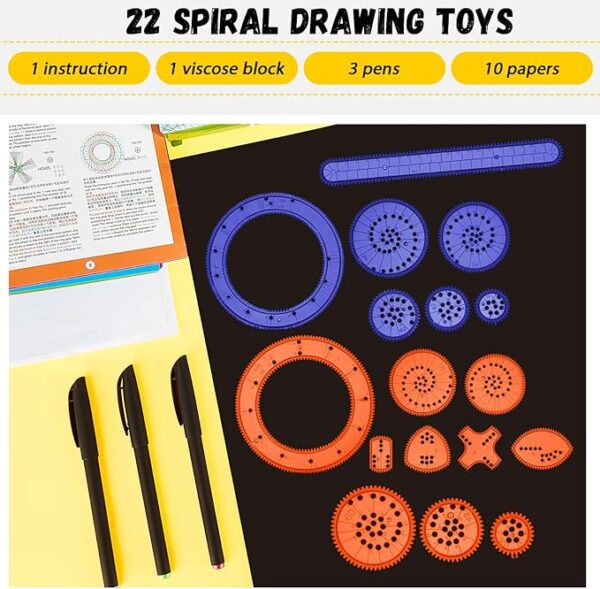 Spiral Art Gear & Geometric Ruler Drawing Kit - Image 2