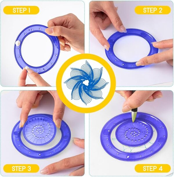 Spiral Art Gear & Geometric Ruler Drawing Kit - Image 3