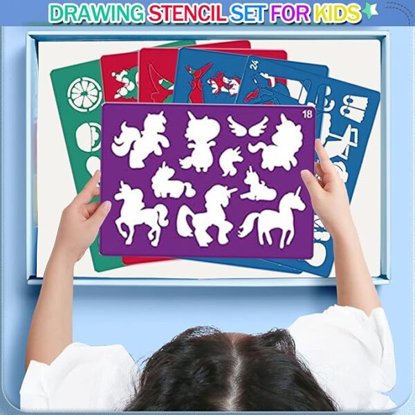 30-Piece Kids Drawing Stencil Set – 400+ Designs for Art & Crafts - Image 2