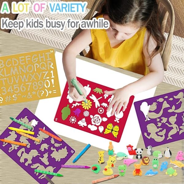 30-Piece Kids Drawing Stencil Set – 400+ Designs for Art & Crafts - Image 3