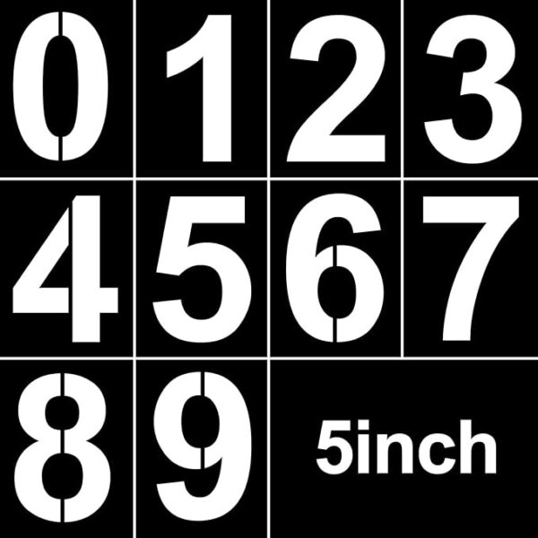 5-Inch Reusable Plastic Number Stencils
