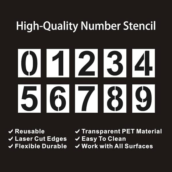 5-Inch Reusable Plastic Number Stencils - Image 3