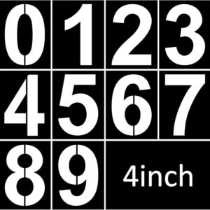 4 Inch Plastic Number Stencils - Reusable Digital Templates for Cake, Address, Painting