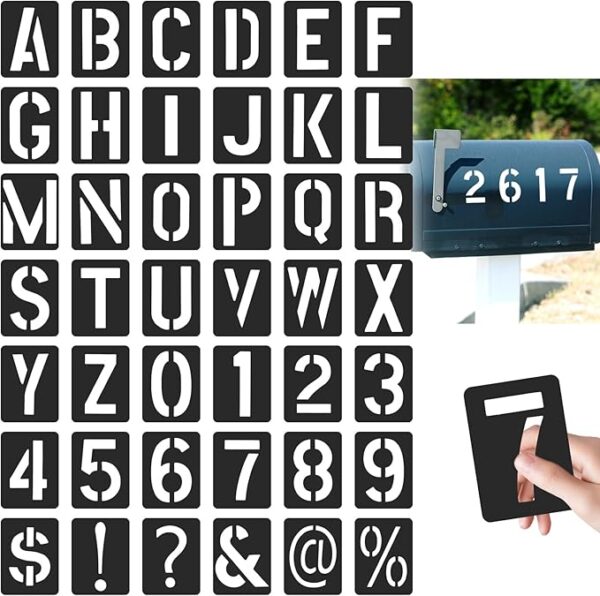 42-Piece Letter & Number Stencil Set – Reusable Templates for Spray Painting