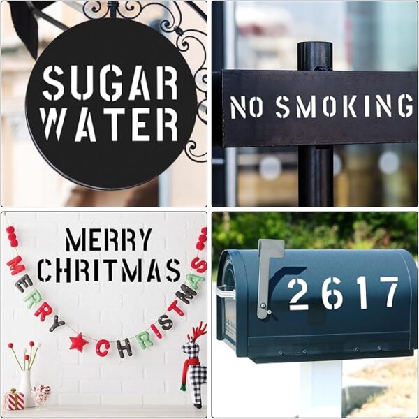 42-Piece Letter & Number Stencil Set – Reusable Templates for Spray Painting - Image 4