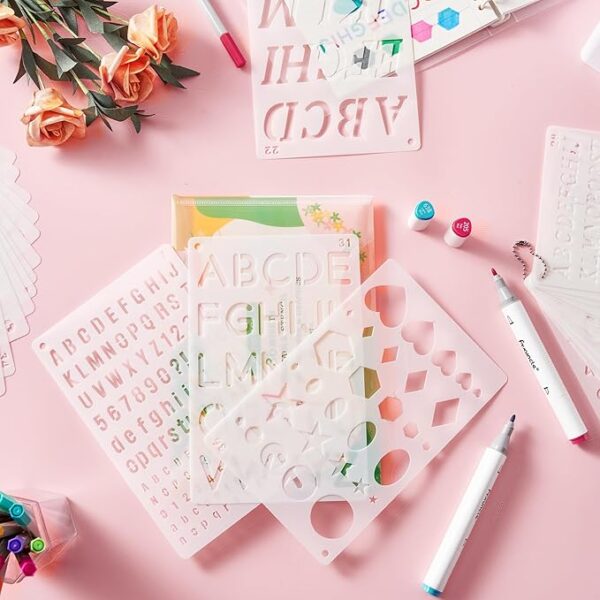 36-Piece Small Letter Stencils – Reusable Alphabet & Number Templates - Image 2