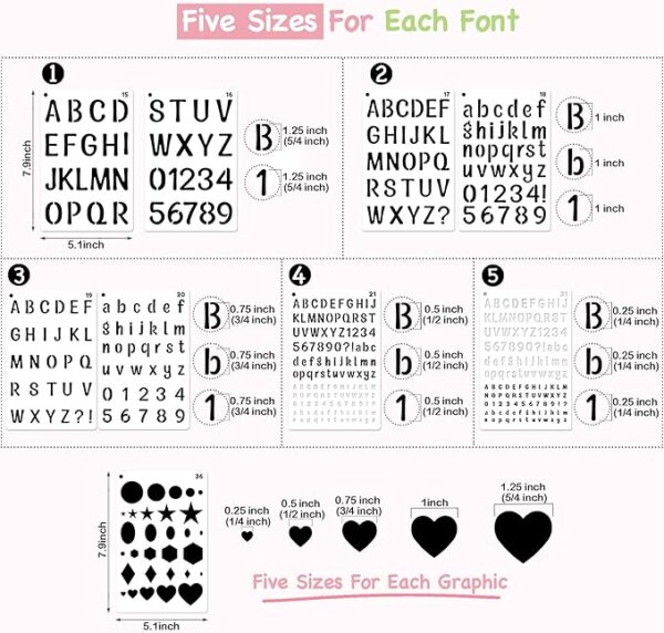 36-Piece Small Letter Stencils – Reusable Alphabet & Number Templates - Image 4
