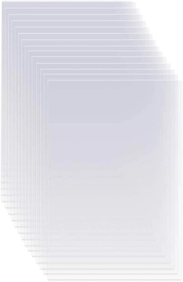 15-Pack Clear Mylar Stencil Sheets – 12"x24" Reusable Blank Templates for Cutting Machines