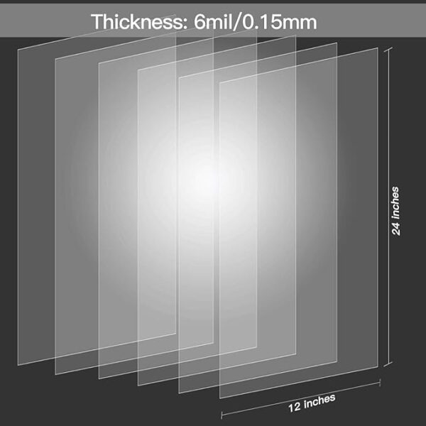 15-Pack Clear Mylar Stencil Sheets – 12"x24" Reusable Blank Templates for Cutting Machines - Image 2