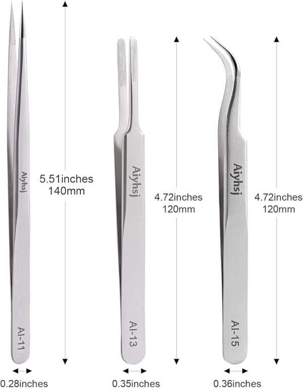 Upgraded Fine Tip Curved Tweezers: Stainless Steel (Crafts/Electronics/Jewelry) - 4.1-mini - Image 4