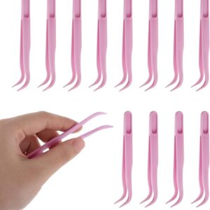 12-Pack 4.5" Purple Plastic Bent Tweezers – Kids DIY, Crafts & Reptile Feeding