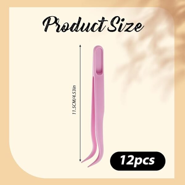 12-Pack 4.5" Purple Plastic Bent Tweezers – Kids DIY, Crafts & Reptile Feeding - Image 2