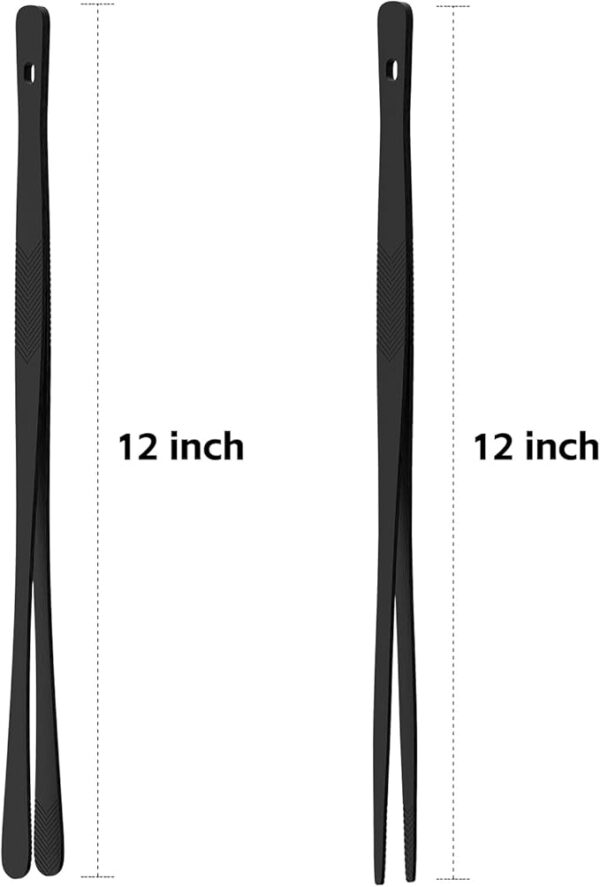 2PCS 12" Stainless Steel Kitchen Tongs – Serrated Tips for Cooking & Serving - Image 2