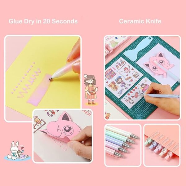 Scrapbooking Tool Set – Glue Tweezer, Shovel, Cutter & Pen for Crafts - Image 4