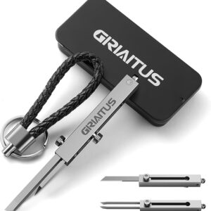 2-in-1 Precision Tweezers & Pocket Knife Keychain (Silver)
