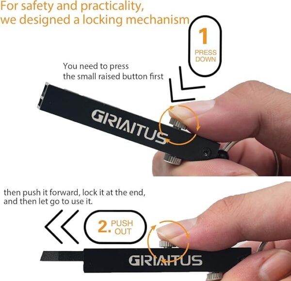 2-in-1 Precision Tweezers & Pocket Knife Keychain (Silver) - Image 2