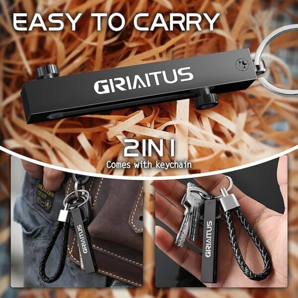2-in-1 Precision Tweezers & Pocket Knife Keychain (Silver) - Image 3