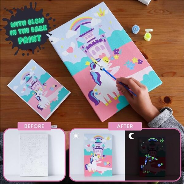 3-Pack Kids' Unicorn Paint by Numbers Kit (Ages 4-12): Framed Canvas - Image 4