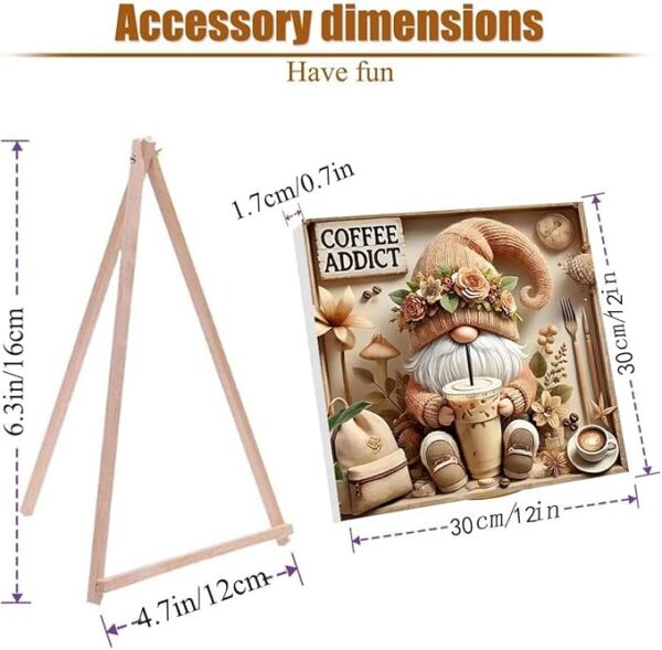 4-Pack Gnome Paint by Numbers Kit – 12x12in Frame & Easel for Beginners - Image 4