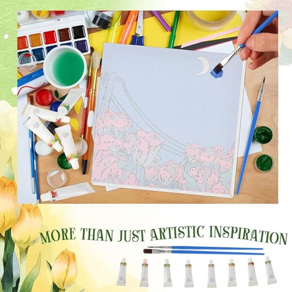 12-Set Framed Paint by Numbers Kits (8x8in DIY Acrylic) - Image 3