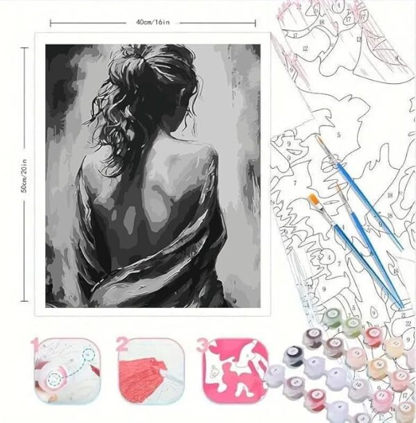 Easy People Paint by Numbers Kit – 16x20in DIY Acrylic Canvas for Beginners - Image 2
