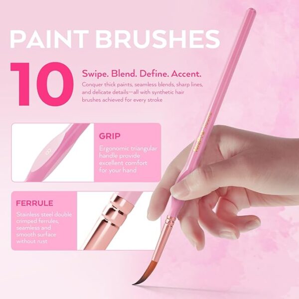 10PCS Micro Fine Detail Paint Brush Set – Mini Fine Tip for Acrylic & Oil - Image 2