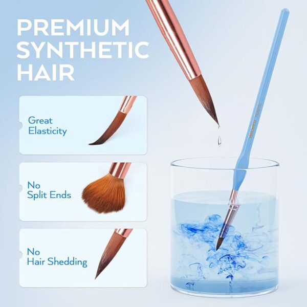 10PCS Micro Fine Detail Paint Brush Set – Mini Fine Tip for Acrylic & Oil - Image 3